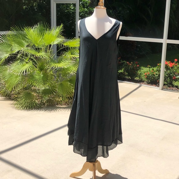 NEW! ❤️ CP SHADES Blanca Dress - Beautiful Layered Boho MIDI - Sz. L - Black NWT - Picture 2 of 12